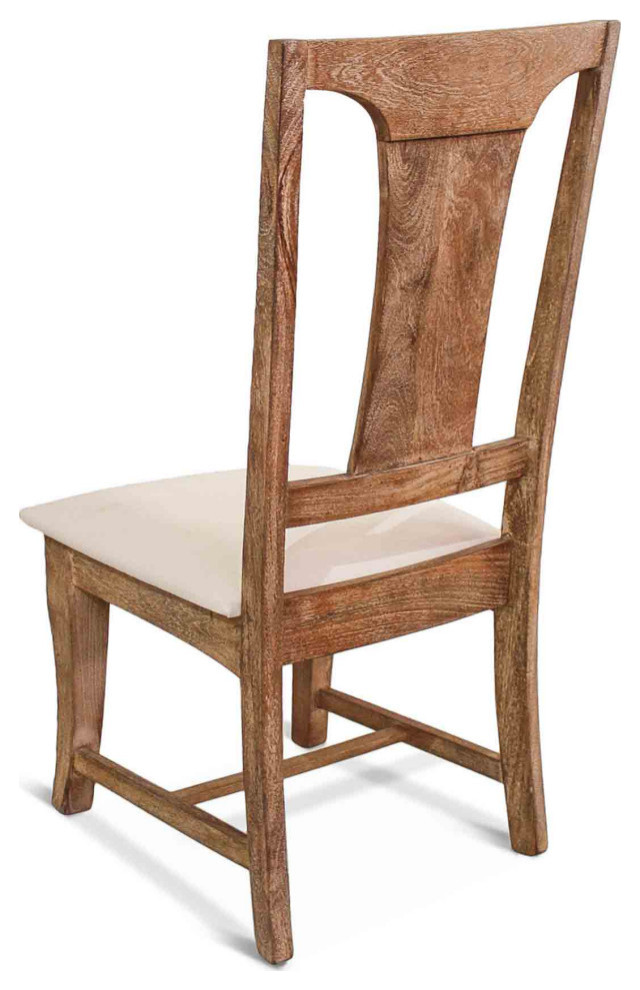 Pengrove Mango Wood Upholstered Dining Chairs  Set of 2   Rustic   Dining Chairs   by World Interiors  Houzz