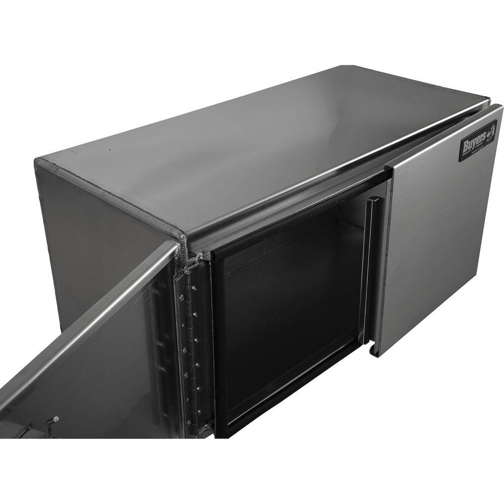 Buyers Products Company 18 in. x 18 in. x 48 in. XD Smooth Aluminum Underbody Truck Tool Box with Barn Door 1705410