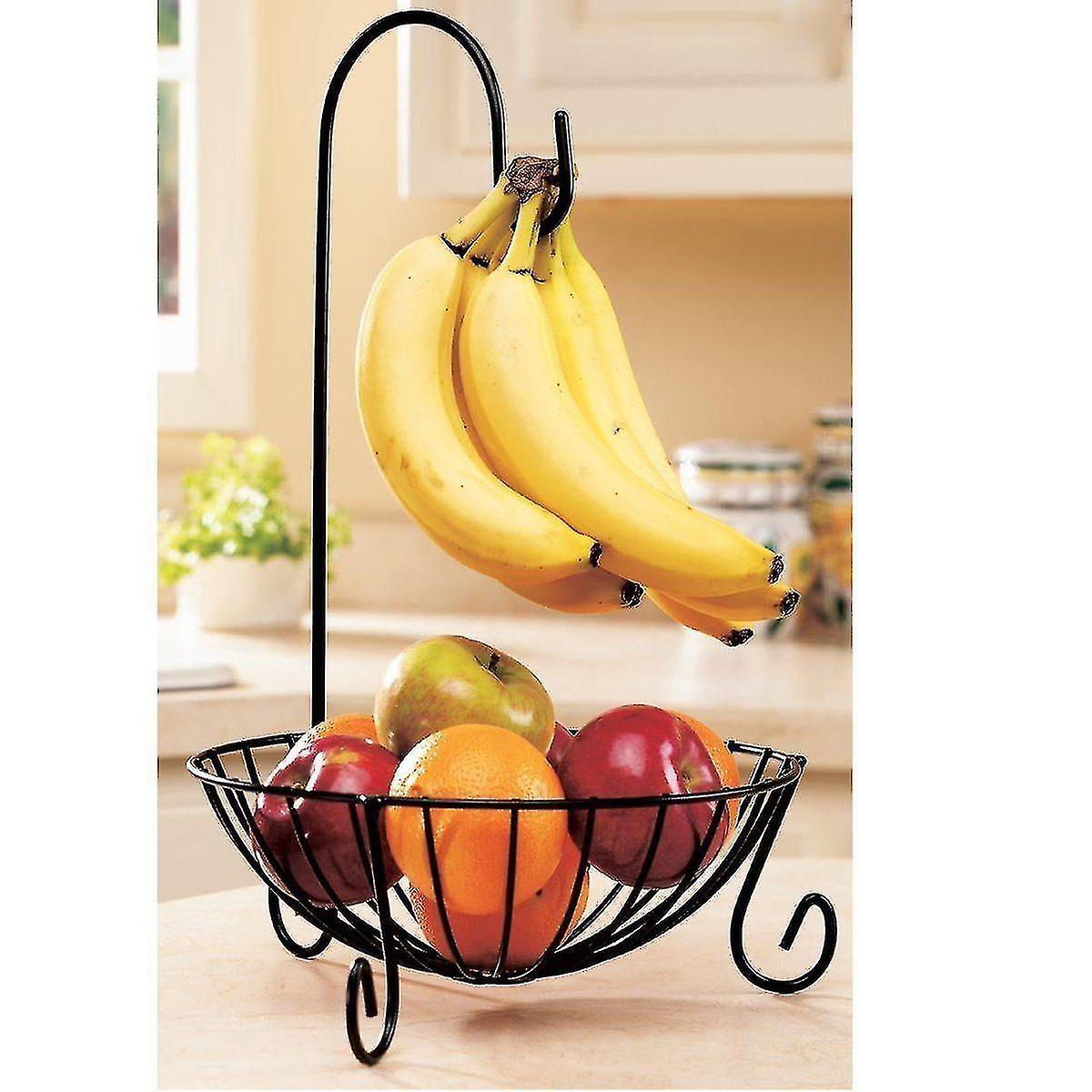 Practical Tableware Metal Fruit Basket Detachable Banana Hanger Storage Holder Hook