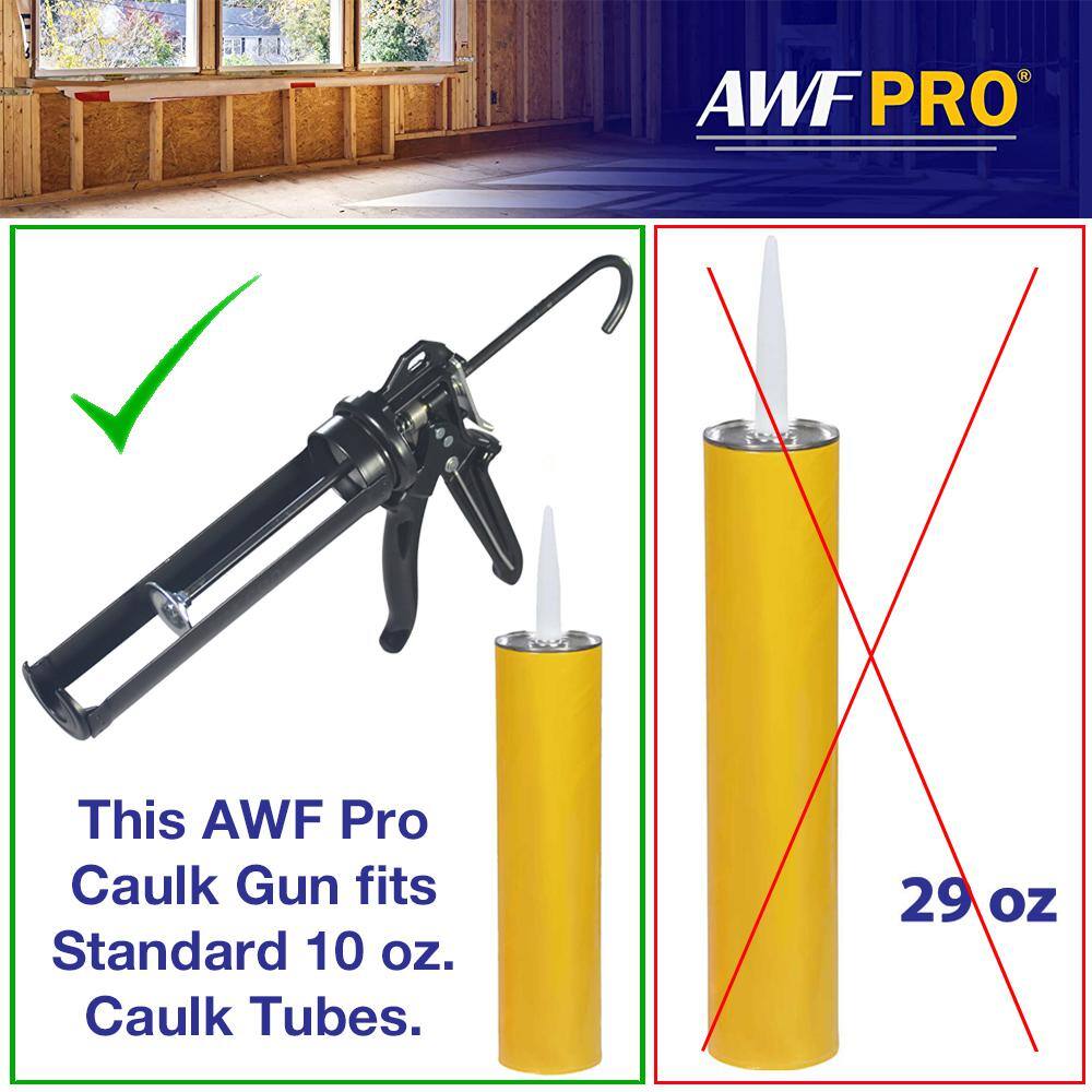 AWF PRO 10 oz. 18:1 Thrust Caulk Gun Rotating Barrel Vinyl Grip with Puncture Tool on Handle AWF 2001