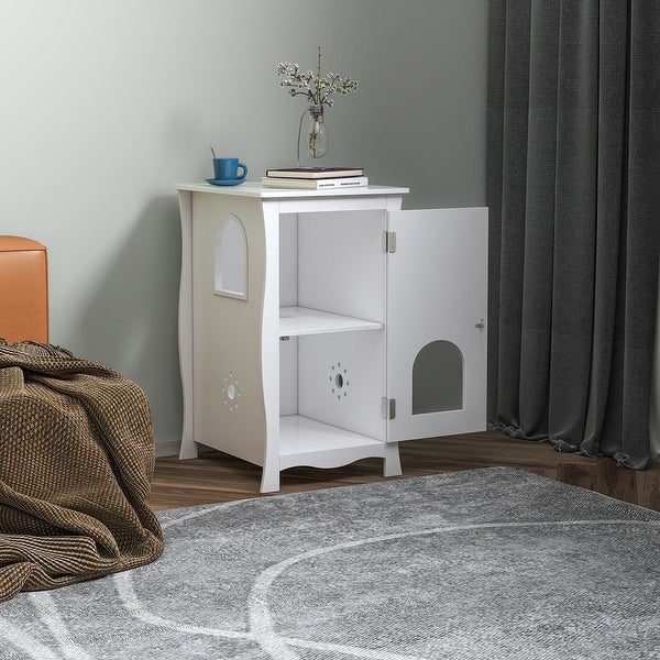 Wood Livingroom End Table Side Table with Pet House