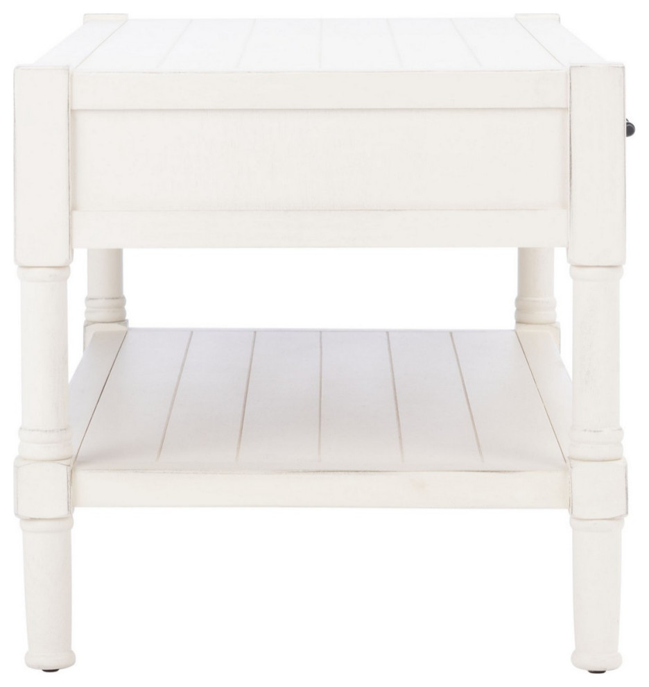 Berta 2 Drawer Coffee Table Distressed White   Modern   Coffee Tables   by Virgil Stanis Design  Houzz