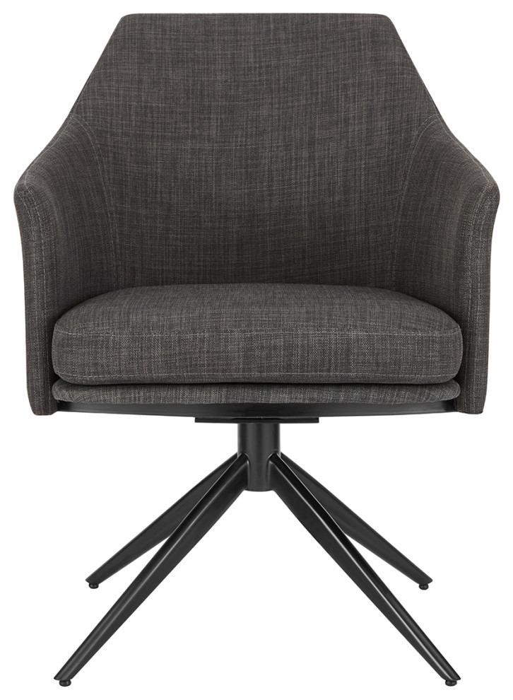 Signa Armchair  Fabric With Black Steel Base Set of 1   Midcentury   Armchairs And Accent Chairs   by Euro Style  Houzz