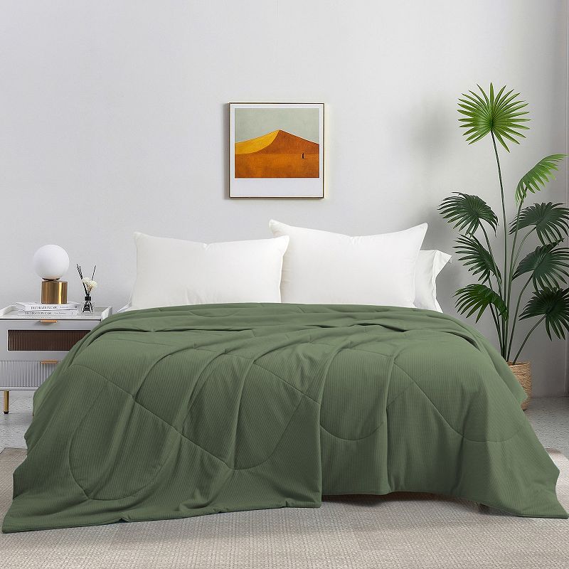 Unikome Reversible Oversize Blanket Waffle Design with 100% Silky Fabric for Hot Sleepers Comfort