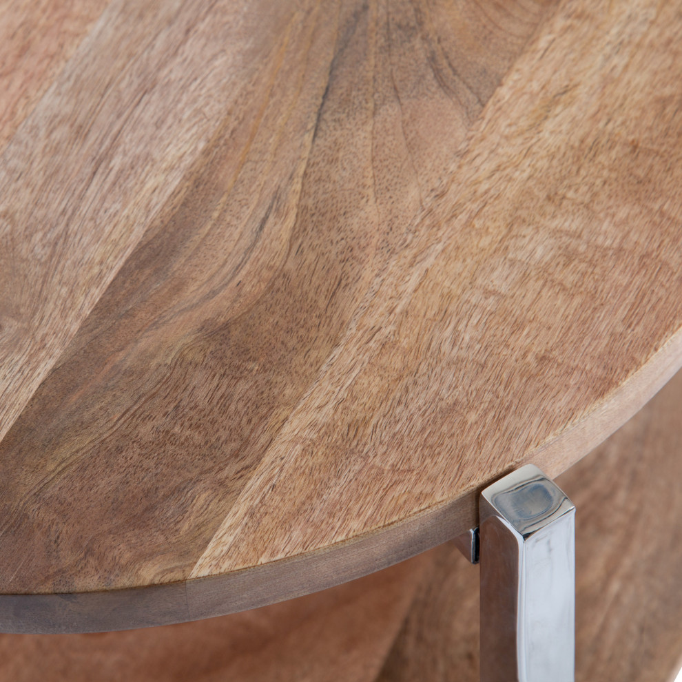 Lamaar Round Side Table  Natural/Silver 19x19x25   Contemporary   Side Tables And End Tables   by Uniek Inc.  Houzz