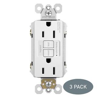 Legrand radiant 15 Amp 125-Volt Tamper Resistant Self-Test GFCI Duplex Outlet White (3-Pack) 1597TRW3PKCC4