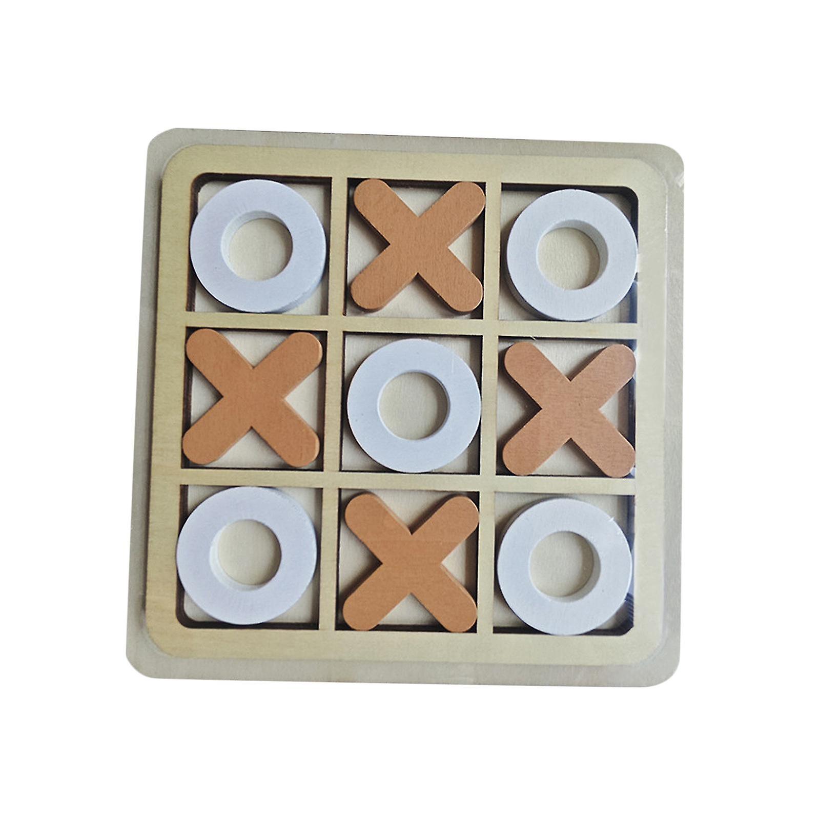 Tic Tac Toe Board Game For Adults And Family Night Activity Educational Toys Coffee White