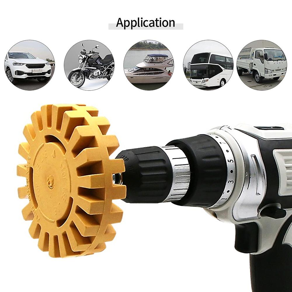 Car Decal Remover Pneumatic Rubber Remover Wheel Sticker Film Glue Removal Eraser Scraper Disk Paint Cleaner Polish Tool