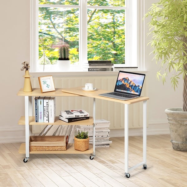 360 Degree Free Rotating Sofa Side Table Mobile End Table