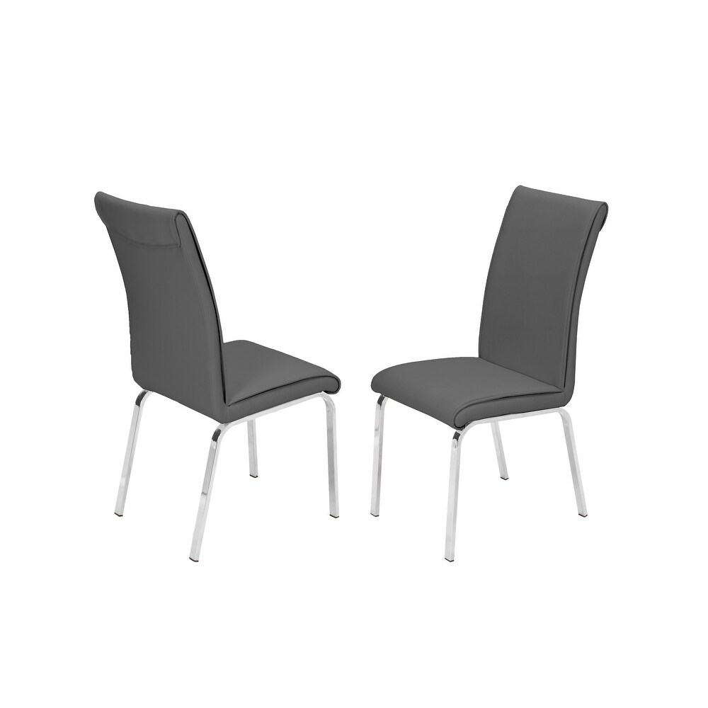 Best Quality Furniture Dining Side Chairs w/ Chrome Legs (Set of 2)