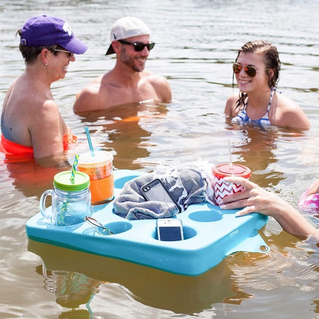 Kool Floating Beverage Holder amp Game Board Blue