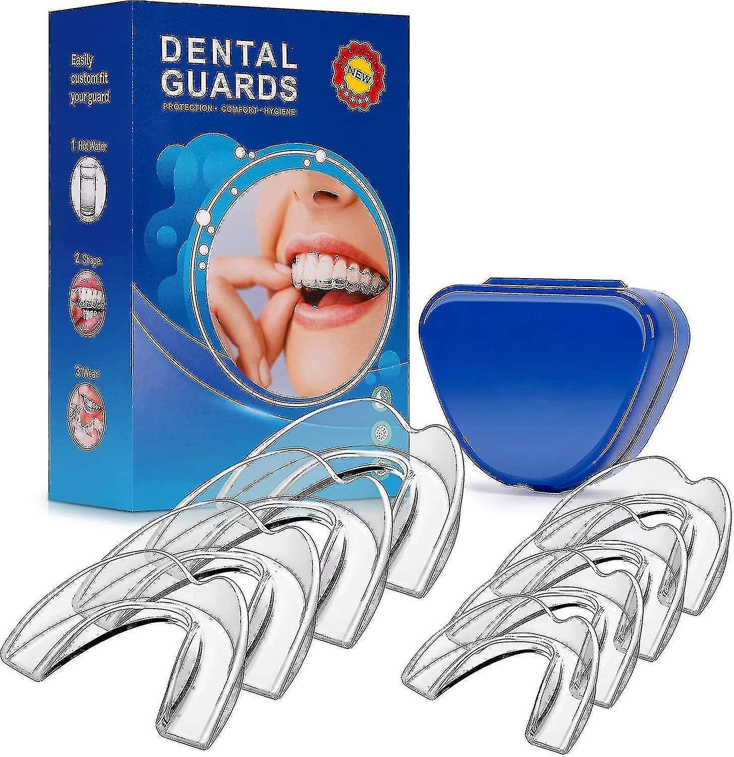 8pcs Mouth Guard For Grinding Teeth， Mouth Guard For Clenching Teeth At Night， Comes In 2 Sizes