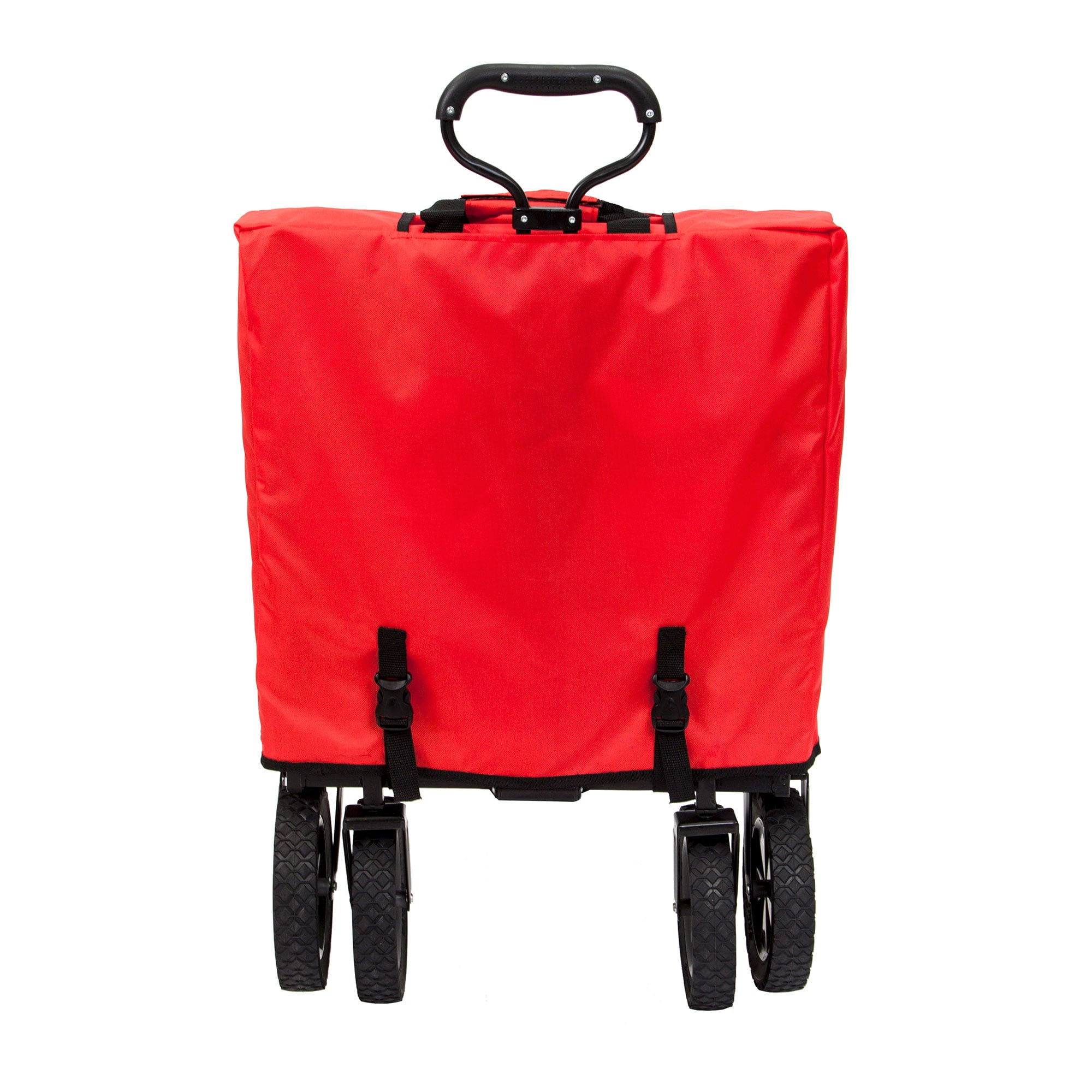 Mac Sports Collapsible Folding Outdoor Garden Utility Wagon Cart w/ Table， Red