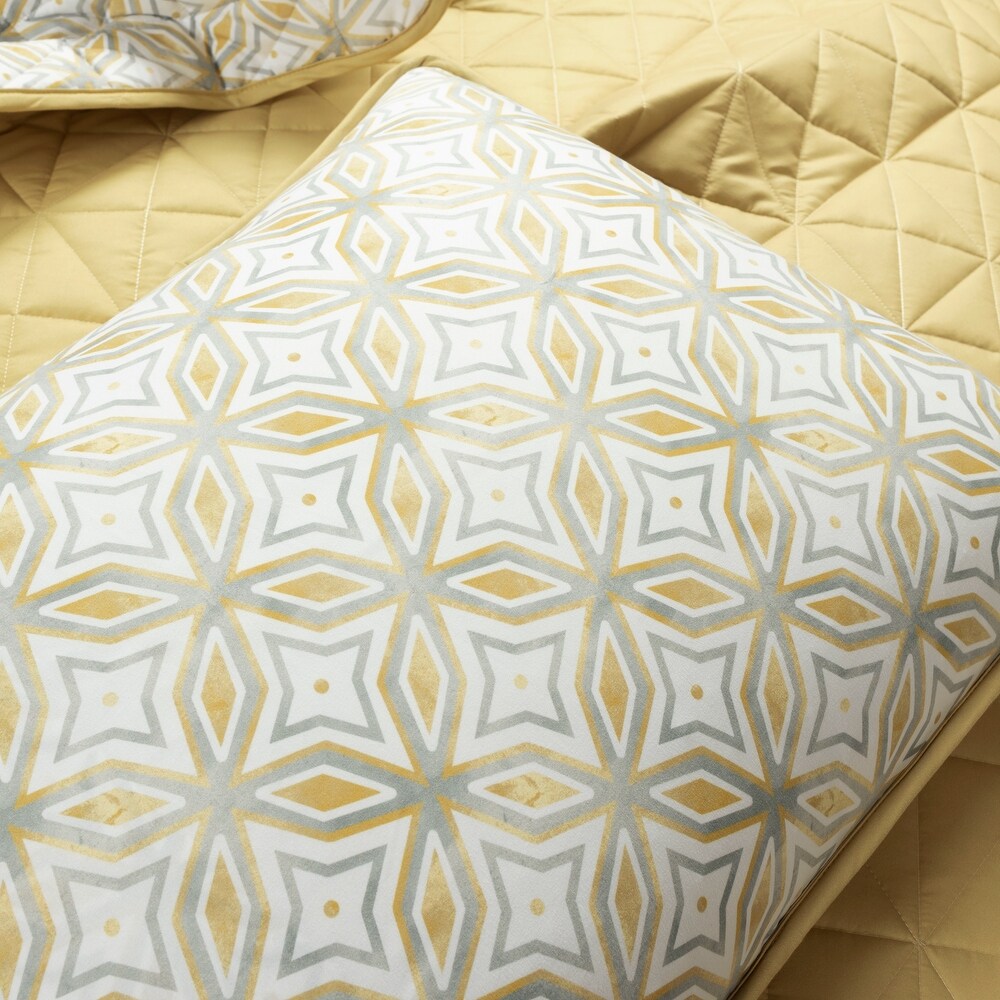 Lush Decor Mid Century Modern Geo Reversible 3 Piece Quilt Set