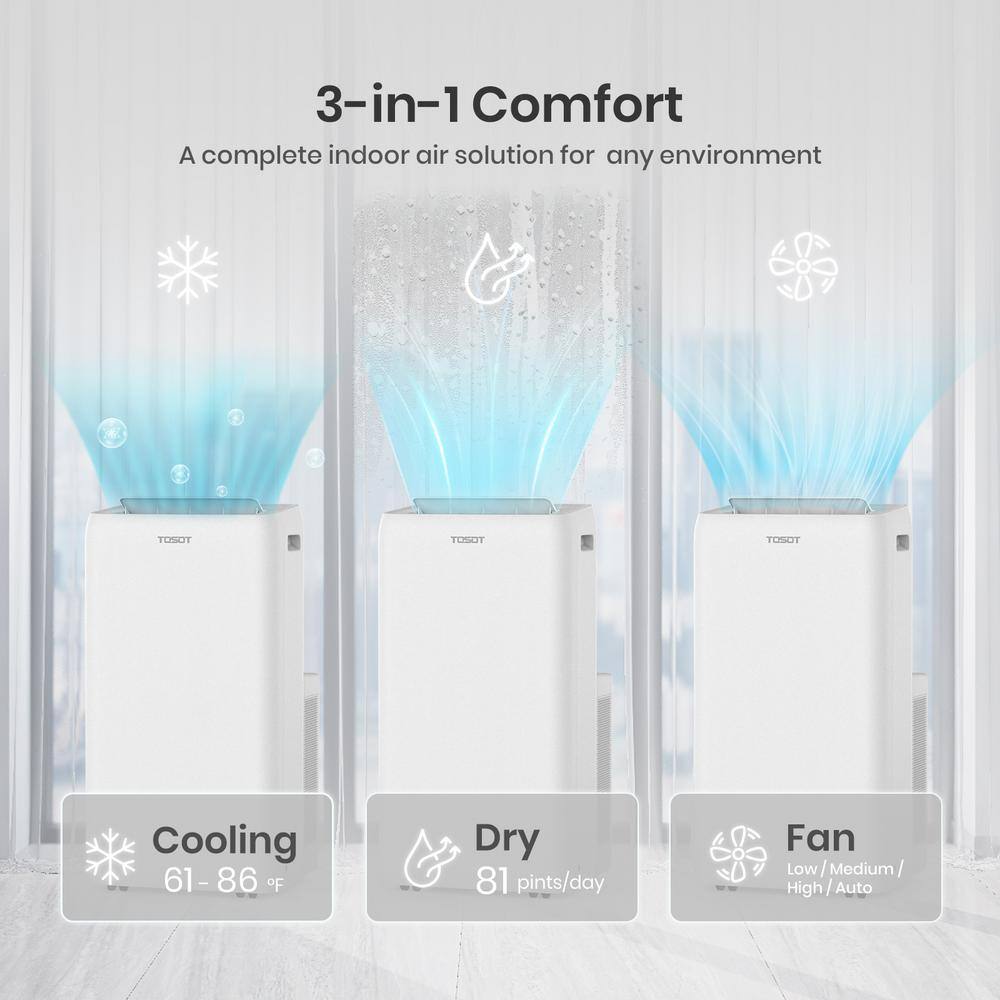 Tosot Aolis 12000 BTU (8000 BTU DOE) Portable Air Conditioner Swing Function Remote Control GPC08AO-A3NNA1A