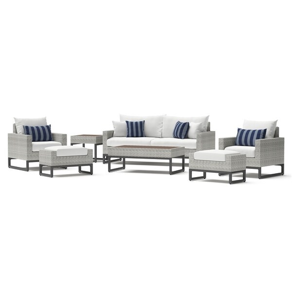 Milo Grey 18 Piece Sunbrella Outdoor Patio Estate Set