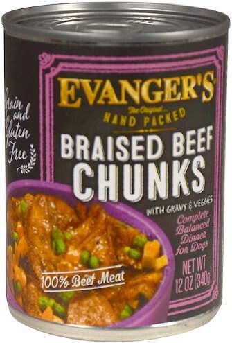 Evanger's Grain-Free Hand Packed Braised Beef Chunks with Gravy Canned Dog Food