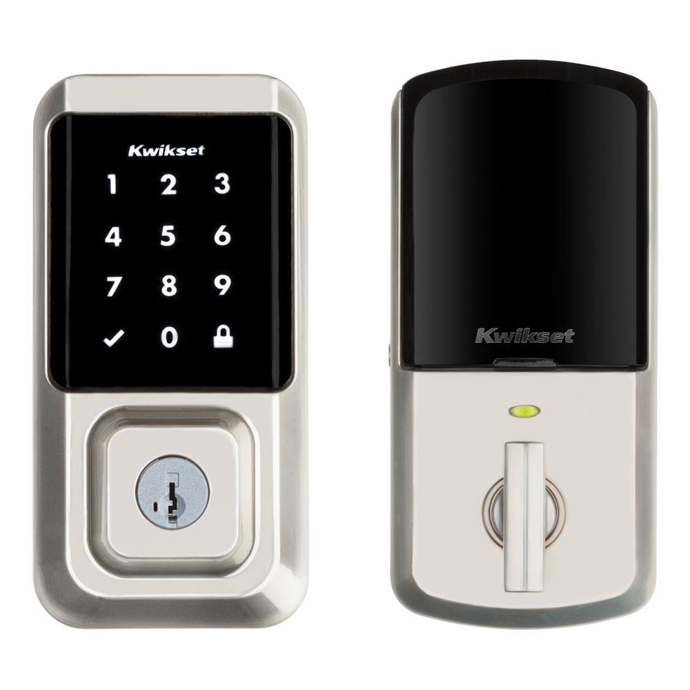 Kwikset HALO Satin Nickel Single-Cylinder Keypad Electronic Smart Lock Deadbolt Featuring SmartKey Touchscreen and WiFi 99390-001