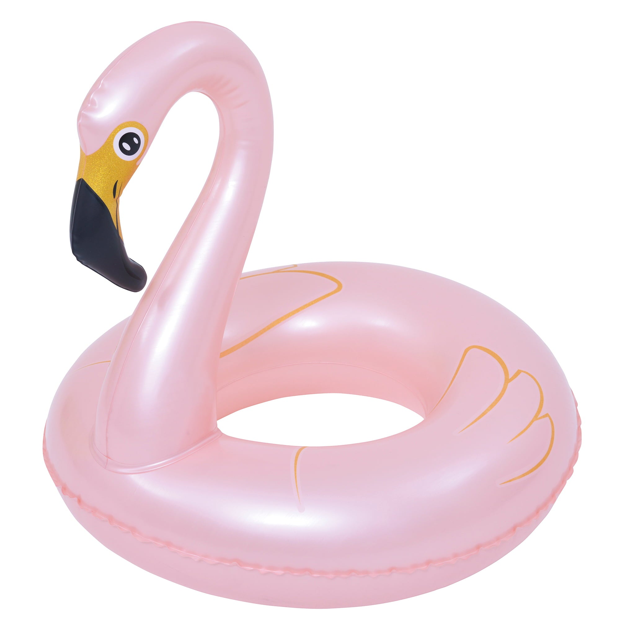 24" Pink Inflatable Flamingo Swimming Pool Ring Float