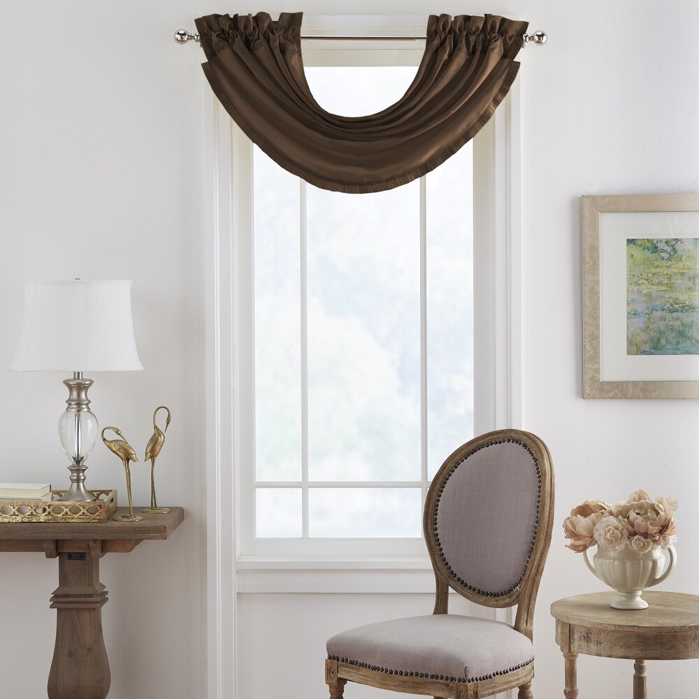 Elrene Versailles Faux Silk Waterfall Window Valance   52\