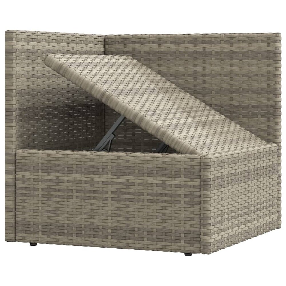 vidaXL 8 Piece Patio Lounge Set with Cushions Gray Poly Rattan   21.3\