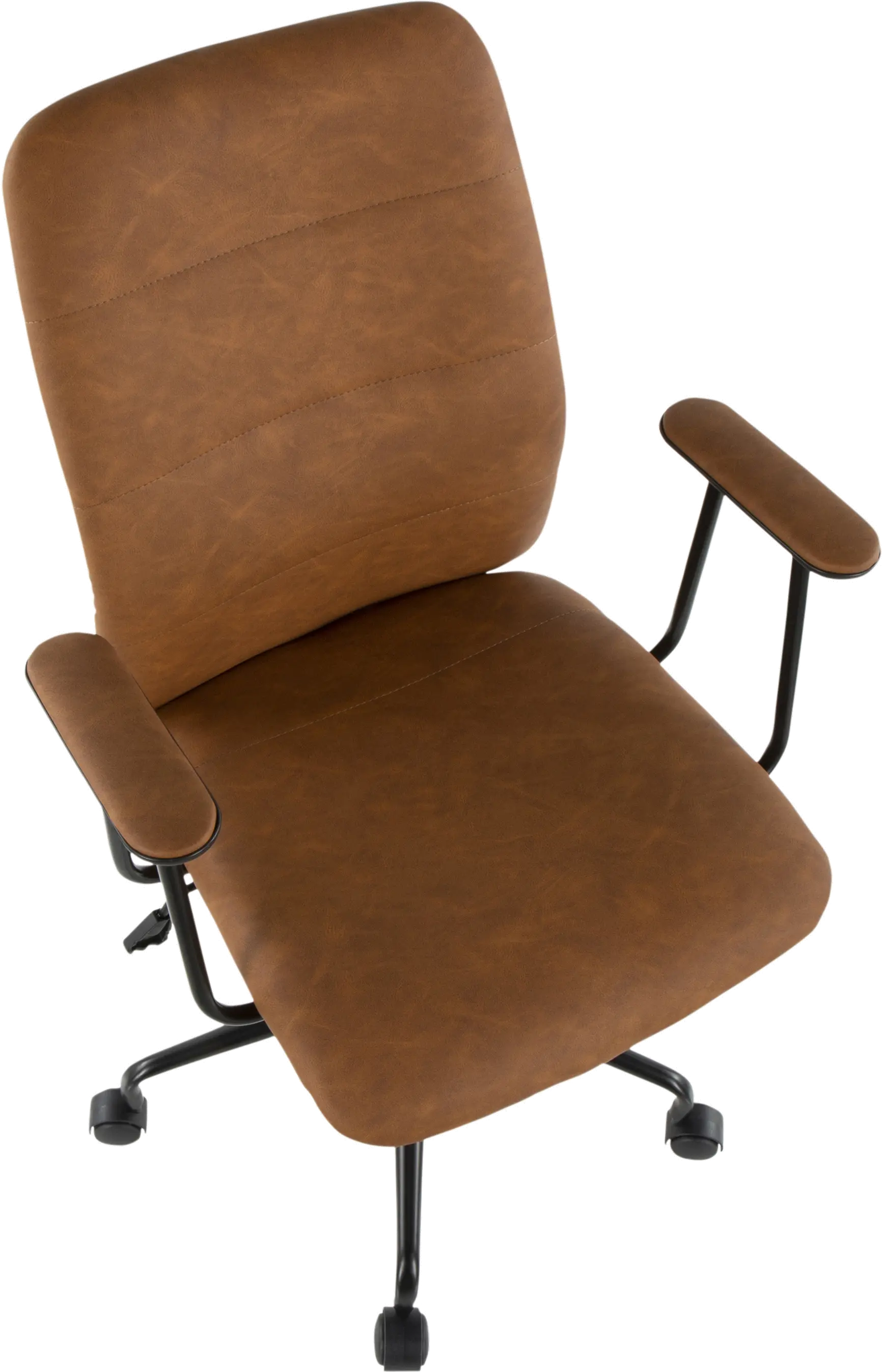 Brown Faux Leather Contemporary Office Chair - Fredrick