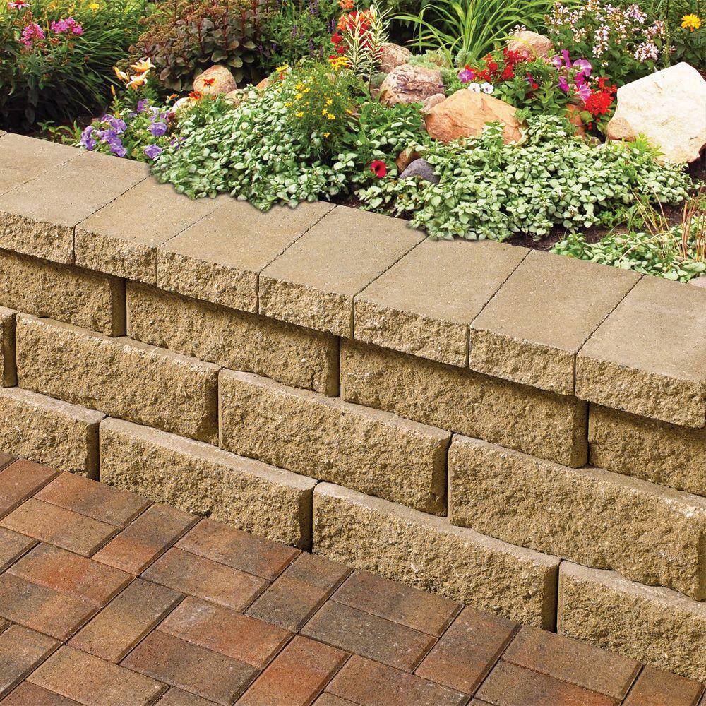 Diamond 10D 6 in. x 15.75 in. x 10 in. Tan Concrete Retaining Wall Block (40- Piece Pallet) 16057154