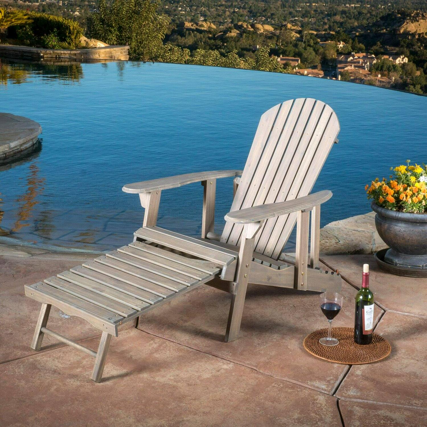 Hayle Reclining Outdoor Adirondack Chair with Footrest