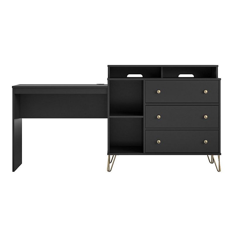 Novogratz Owen 3 in 1 TV Stand， Dresser， Desk