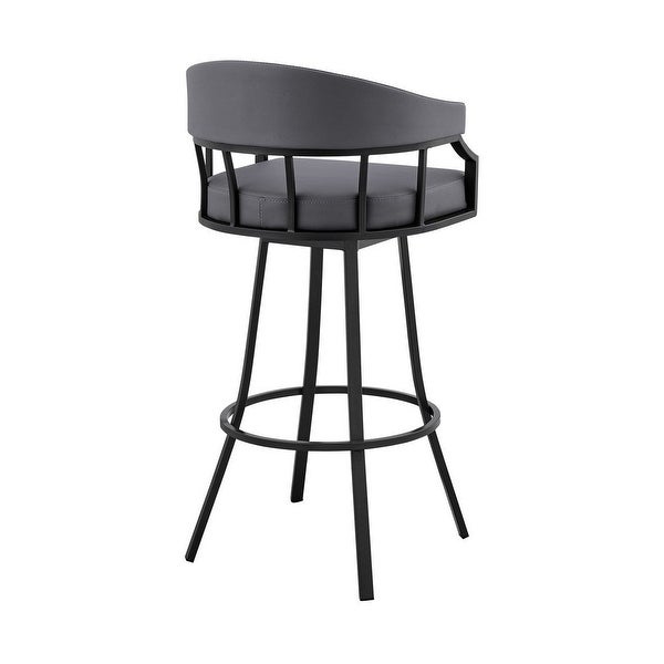 Mayla 26 Inch Swivel Counter Stool， Black Flared Legs - 36 H x 21 W x 21 L Inches