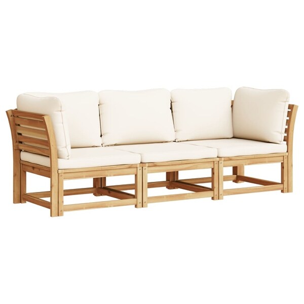 vidaXL Patio Sofa with Cushions 2Seater Outdoor Loveseat Solid Wood Acacia