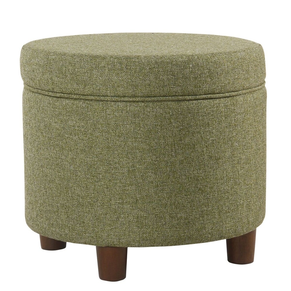 Porch   Den Parkchester Green Tweed Round Storage Ottoman