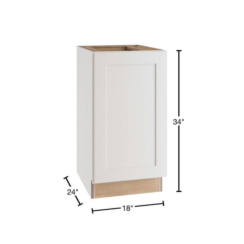 Home Decorators Collection Newport 18 in. W x 24 in. D x 34.5 in. H Pacific White Plywood Shaker Stock Assembled Trash Can Kitchen Cabinet B2DWB18-NPW