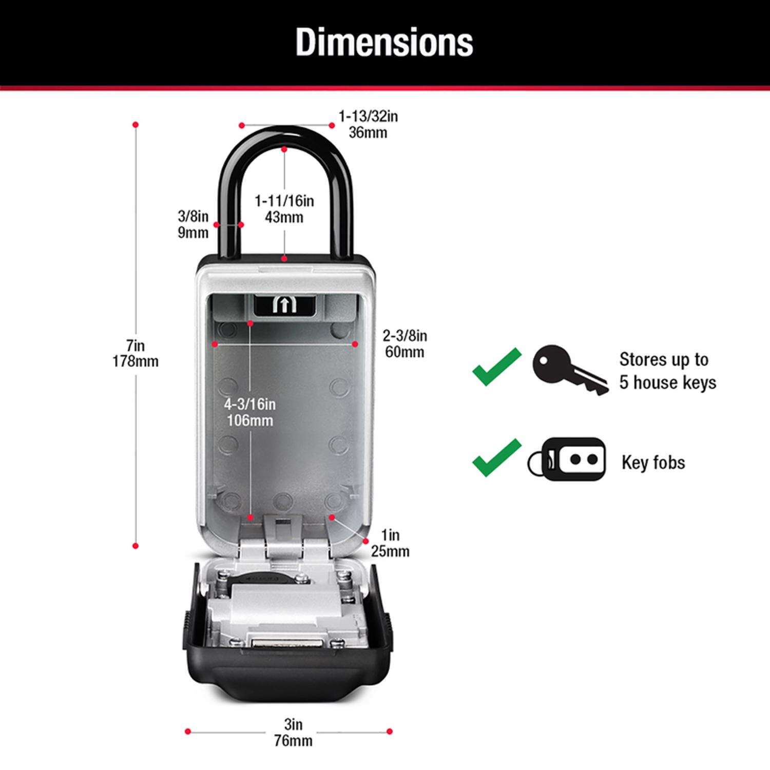 Master Lock 0.005 cu ft Combination Lock Gray Lock Box