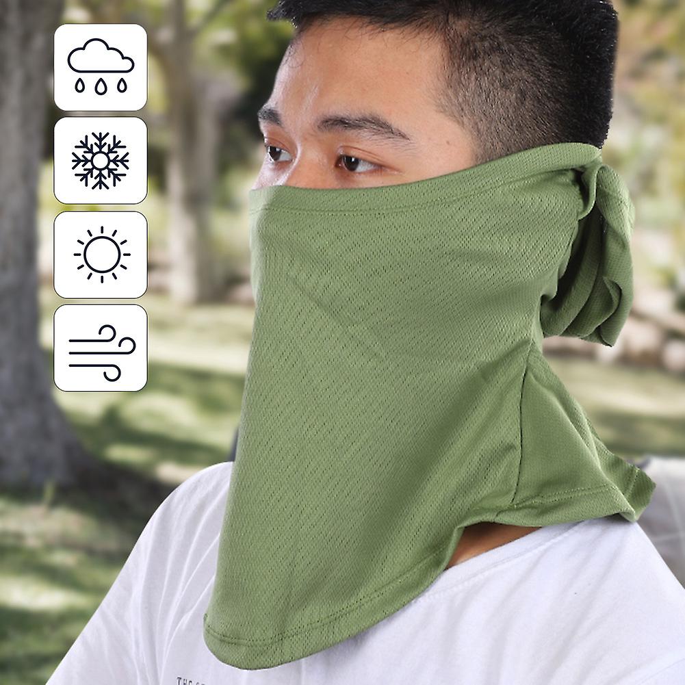 Outdoor Sunscreen Sports Headgear Multifunctional Moisture Absorption Full Face Mask Pea Green