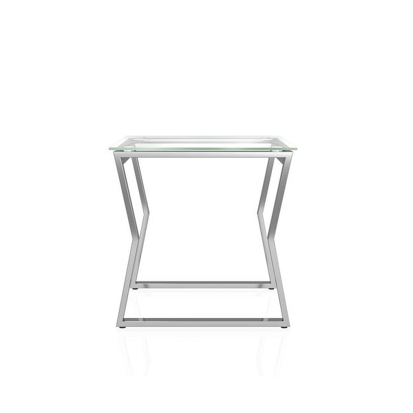 Furniture of America Kiloran Contemporary Glass Top 24-inch Side Table