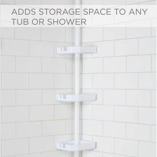 Dyiom 4 Shelf Tension Corner Shower Organizer Shower Caddy in White 279143817