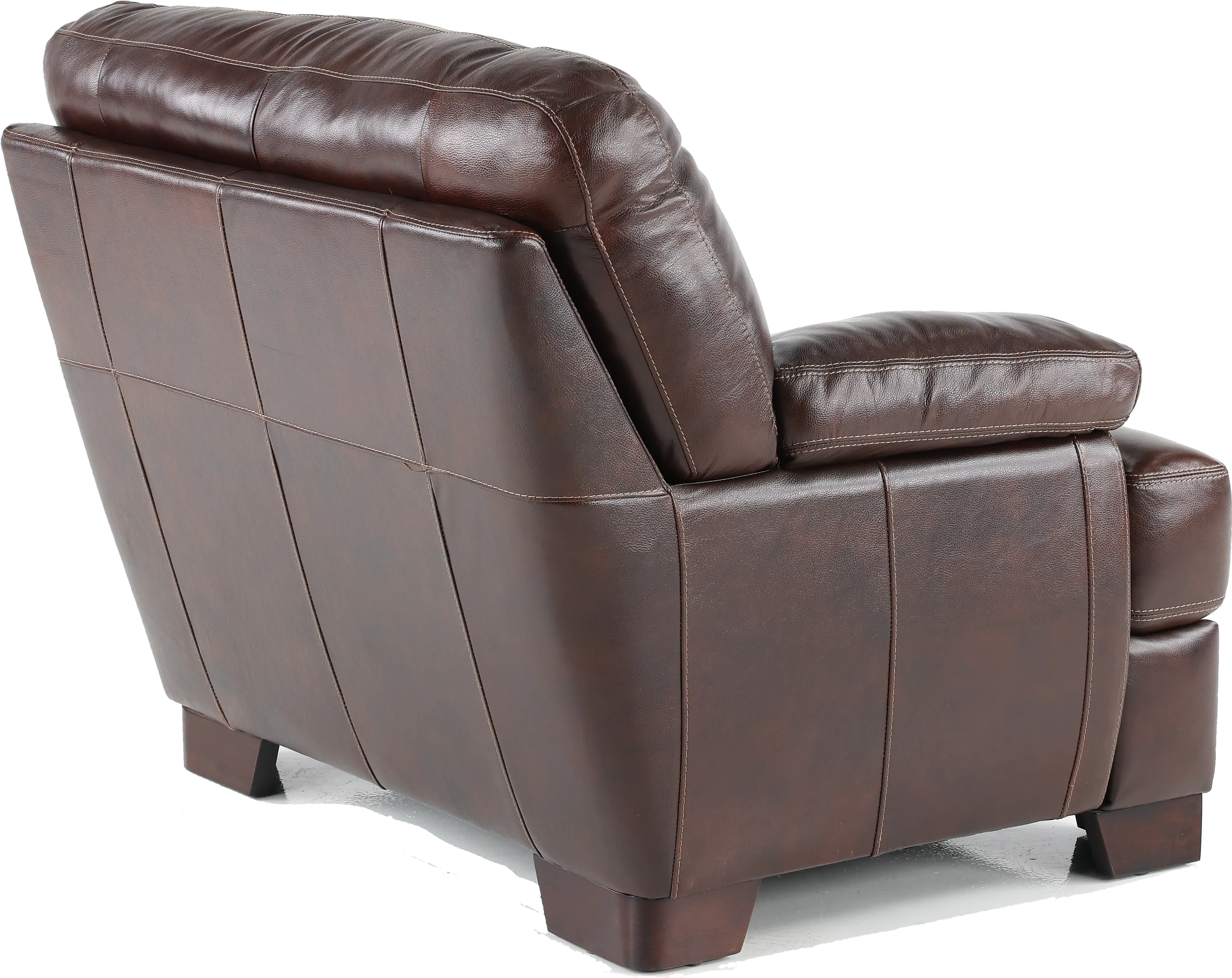 Amarillo Walnut Brown Leather Chair