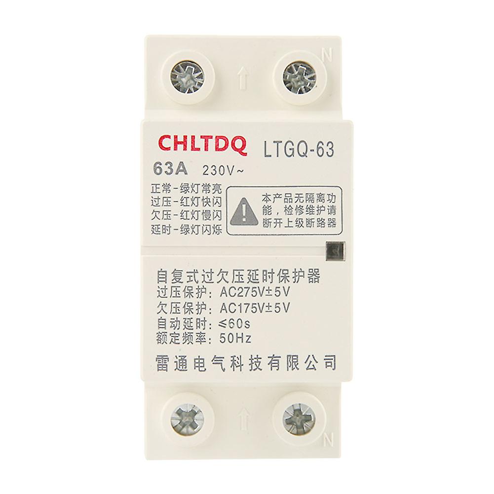 Adjustable Automatic Reconnect Over Voltage And Under Voltage Protection Relay 2p63a