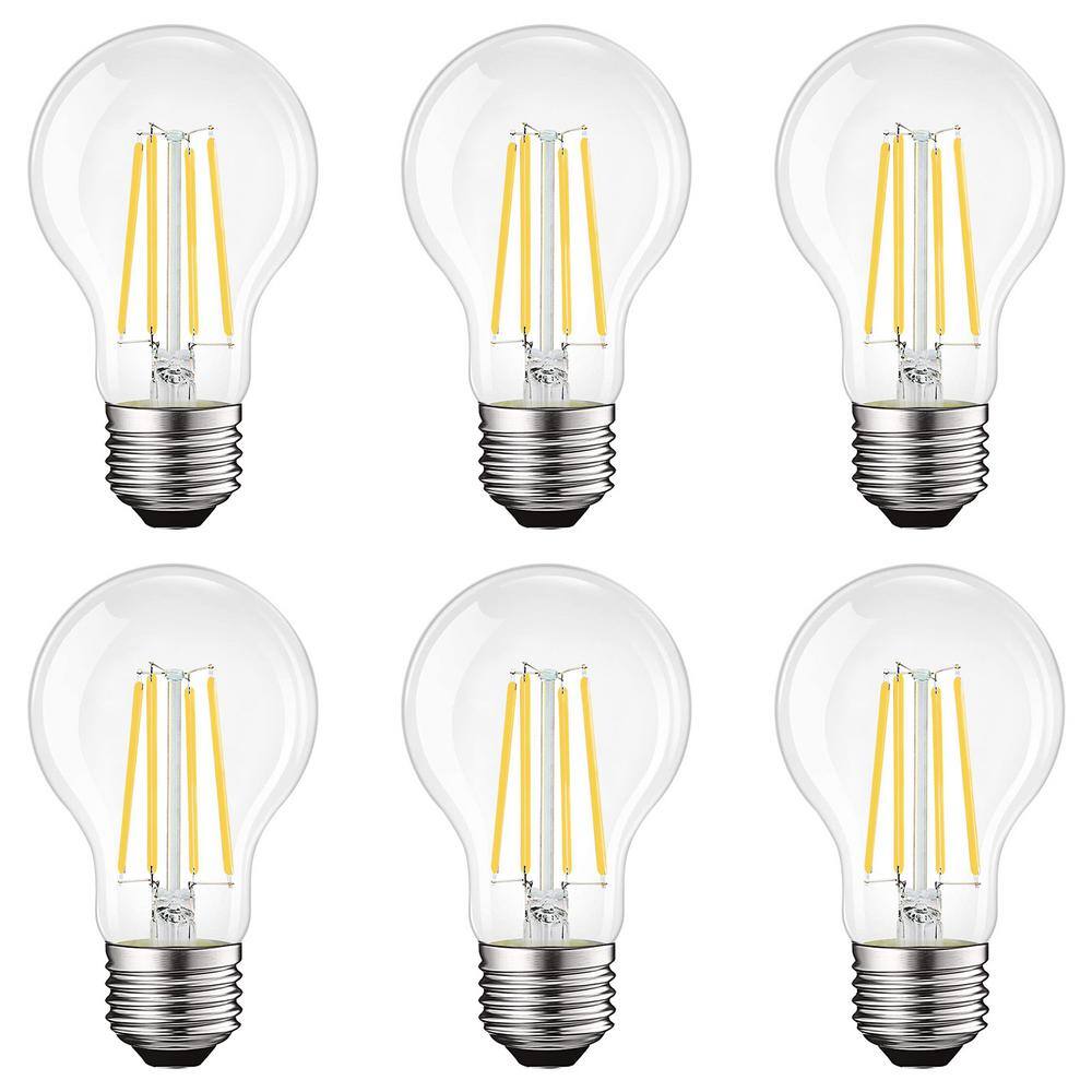 LUXRITE 100-Watt Equivalent A19 1600 Lumens Dimmable E26 Edison LED Light Bulb 12-Watt Damp Rated UL 4000K Cool White (6-Pack) LR21662-6PK