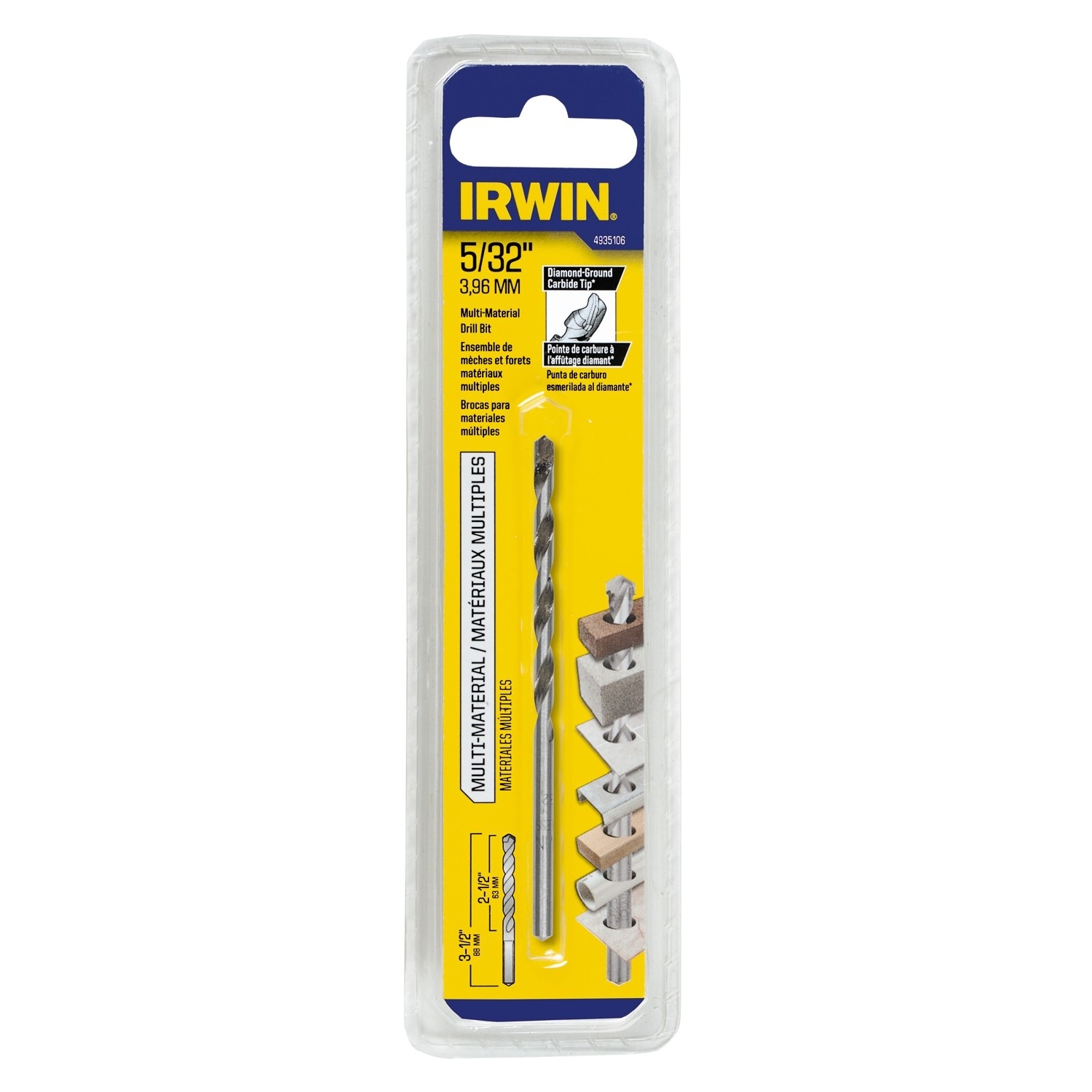 Irwin 5/32 in. X 3-1/2 in. L Carbide Tipped Percussion Drill Bit 1 pc