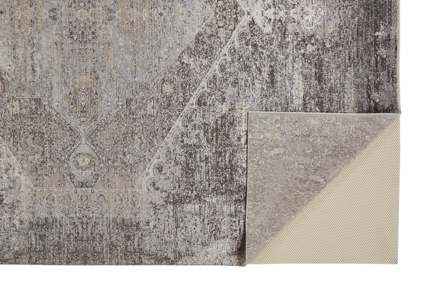 Melmas Gray and Silver Rug by BD Fine