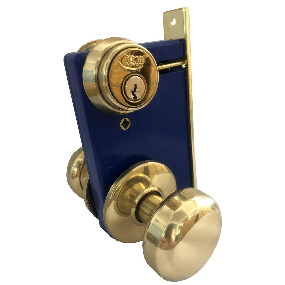 Premier Lock Brass Mortise Entry Gate Right Hand Door Lock Set with 2.5 in. Backset and 2 SC1 Keys MRG01