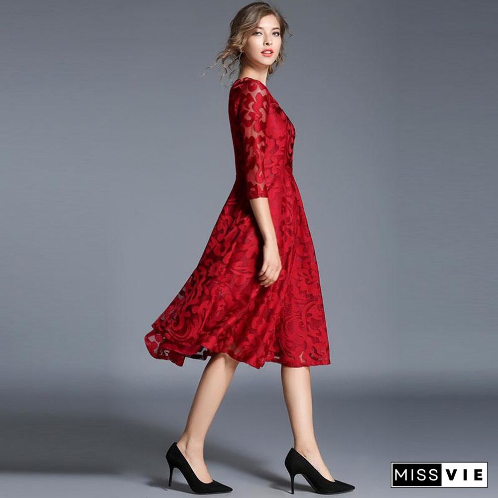 Fashion England Style Luxury Elegant Slim Ladies Party Dress