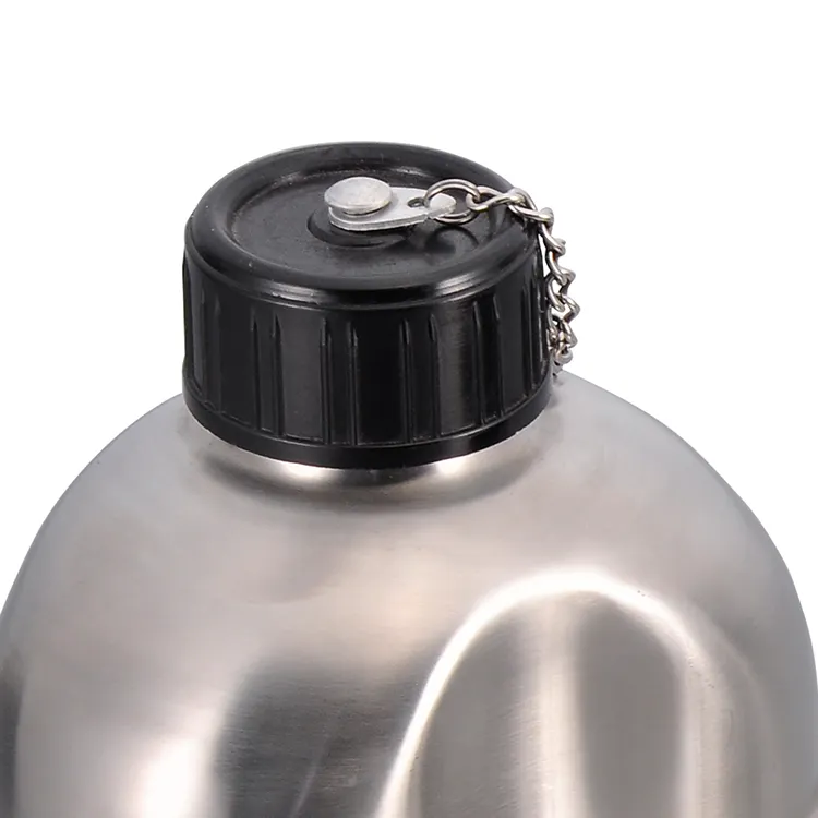 Hiking 1.2L Sports Camping Water Canteen Bottle Stainless Steel Canteen With Cup