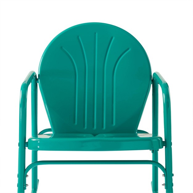 Griffith 3pc Outdoor Rocking Chair Set Turquoise Crosley