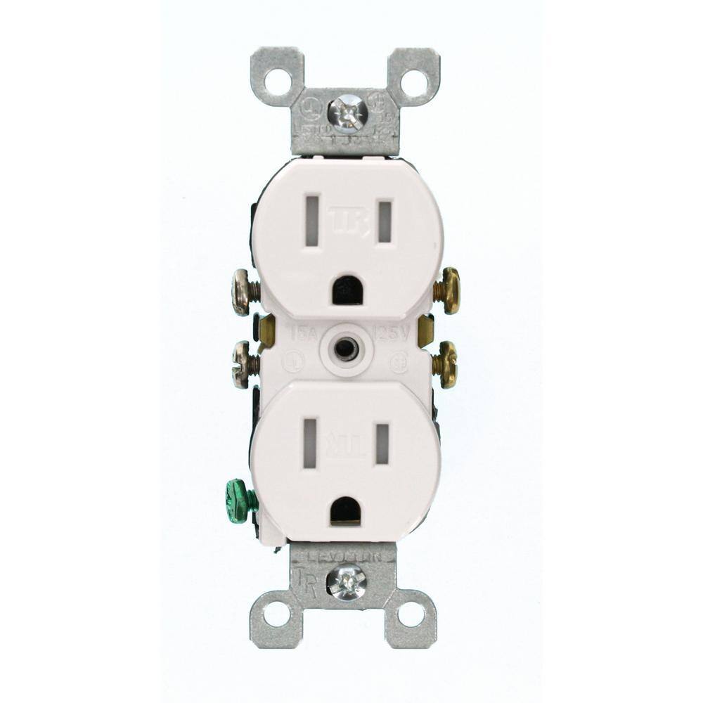 Leviton 15 Amp Tamper-Resistant Duplex Outlet White T5320-W