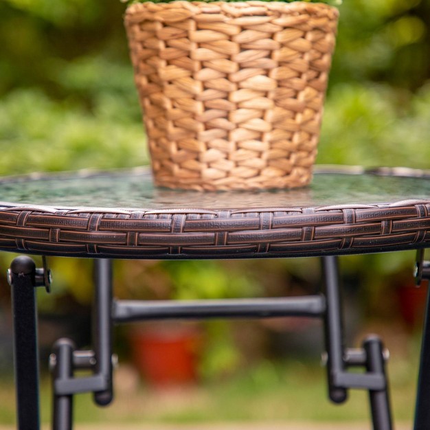 Outdoor Coffee Table With Rattan Tabletop Captiva Designs