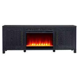 MeyerCross Chabot 68 in. Black Grain TV Stand with 26 in. Crystal Fireplace Fits TV's up to 75 in. TV1806