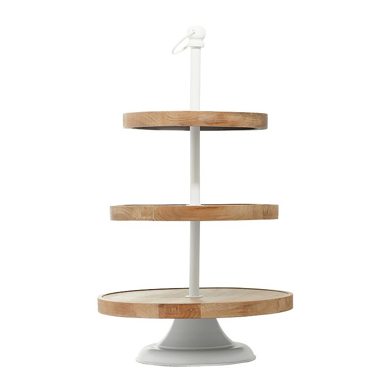 Stella and Eve Brown Wood Tiered Server